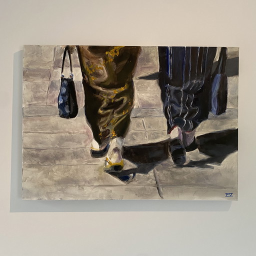 Women in Kyoto - Oil on Canvas