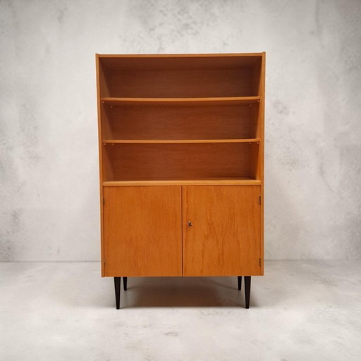 Vintage Mid-Century Open Boekenkast - Highboard – boekenkasten, Metal, Wood
