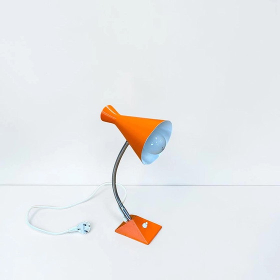 Space Age Tafellamp Oranje Jaren 70 | Vintage Mid-Century Bureaulamp | Retro Design Lamp – Tafellampen, Metal (photo 2 of 18)