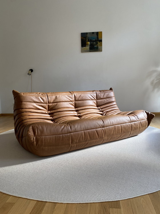 Image 1 of Ligne Roset - Togo - Sofá 3 plazas - Piel marrón coñac