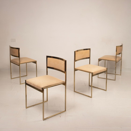 Sedie SQ-AL di Willy Rizzo per Maison Willy Rizzo – Versione Ottone 1970 – Sedie da pranzo (photo 20 of 27)
