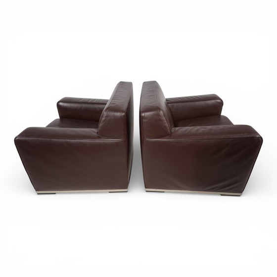 Image 1 of Ensemble de 2 fauteuils en cuir B&B Italia Maxalto Apta Imprimatur par Antonio Citterio, 1999