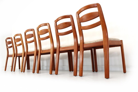 Image 1 of as new, Holstebro Danish Dining Chairs / Vintage Dining Chair in Teak and new Virgin Wool Cover