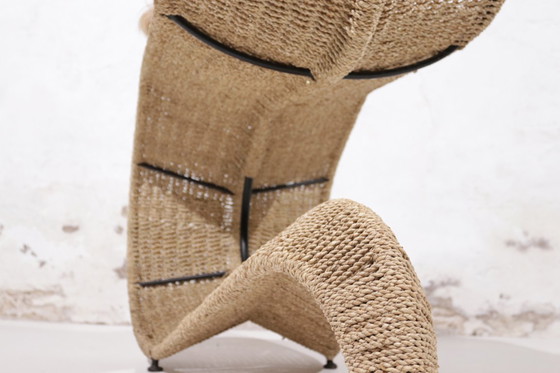 Image 1 of Tom Dixon ‘Speed’ lounge chair voor Space Design, 1990s – gevlochten touw & smeedijzer