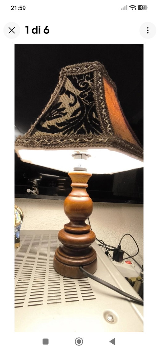 Ethnic Lamp With Handcrafted Lampshade Made of Fine Fabrics – tafellampen, Textile, Velvet
