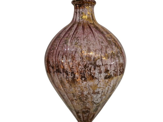 Image 1 of Elegante Ampolla in Vetro di Murano Rosa e Decori Dorati – Lavorazione Artigianale Vintage