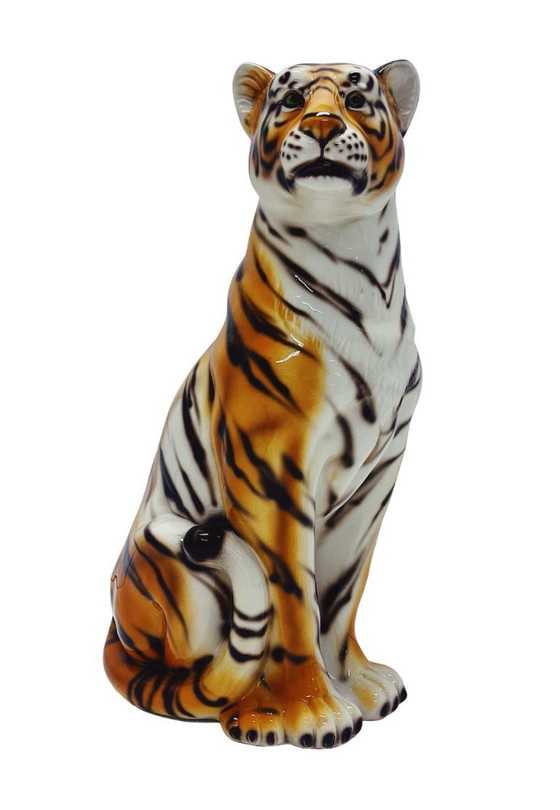 Image 1 of Ceramic Tiger Sculpture
