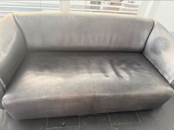 Image 1 of 2x De Sede DS-47 3-seater sofa, leather anthracite | Designer sofa, Swiss quality | DeSede DS47 couch