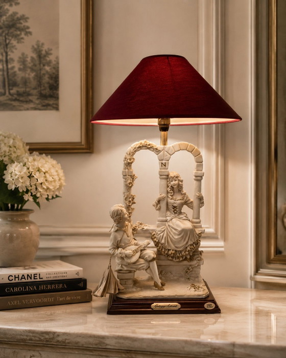 Image 1 of Lampe sculpture G Armani l arte nel mondo Capodimonte en biscuit de porcelaine italien 