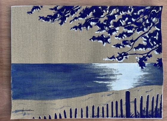 Image 1 of Acrylic on 345g raw canvas. Size 40x30cm.