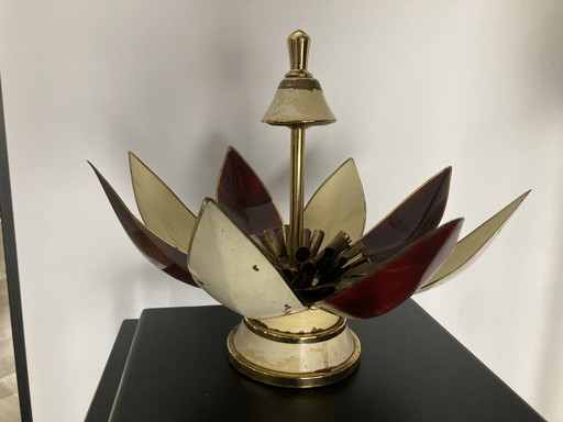 Art Deco Lotus Flower Cigarette Dispenser