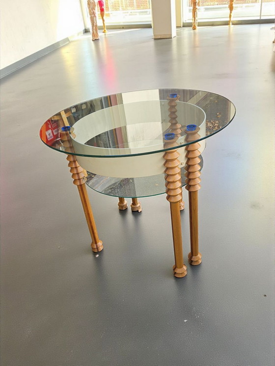 Image 1 of Table basse, table à manger, table d'appoint ou console italienne vintage unique en verre et métal