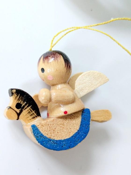 Image 1 of 19 x Midcentury houten kerstversieringen | Handbeschilderd, Erzebirge, Duitsland