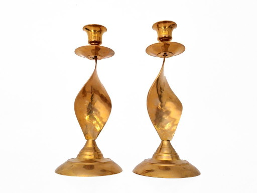 Kandelaar Set Messing Koper – kandelaars en kaarsen, Brass, Metal (photo 2 of 8)