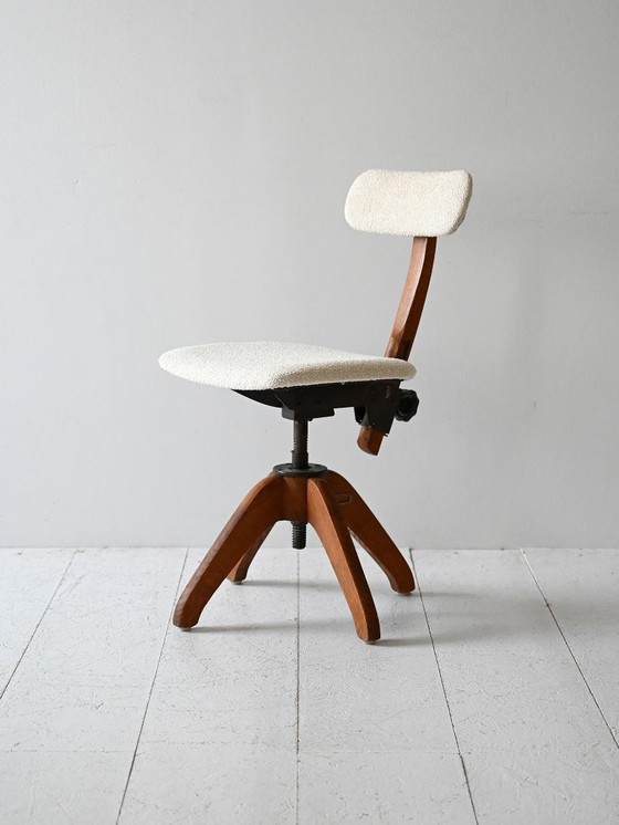 Image 1 of 1920s Scandinavian Oak Swivel Office Chair