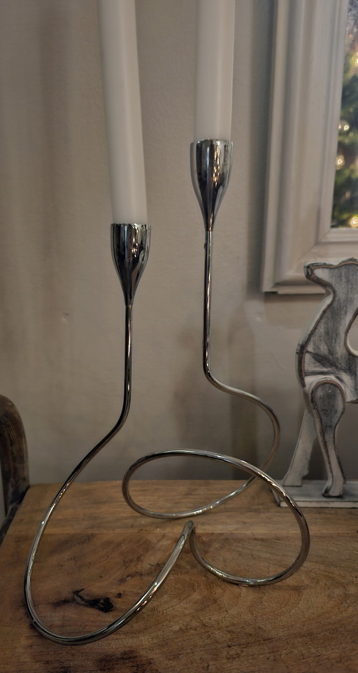 Candelabro Loop de Black and Blum cromado vintage