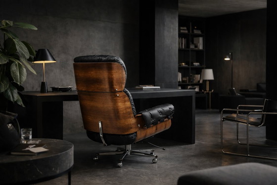 Image 1 of Vintage Mid-Century Modern Swiss Leather&Bentwood Lounge Chair by Martin Stoll for Giroflex, 1960s