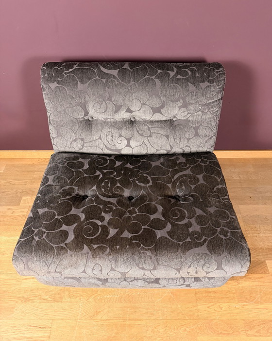 Image 1 of Rare 1972 Mario Bellini Amanta Ensemble de 4 – Lufthansa Lounge Edition – Romo Velvet