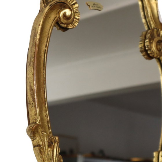 Specchio Francese Dorato a Foglia d'Oro Stile Barocco 60cm – Glass (photo 18 of 21)