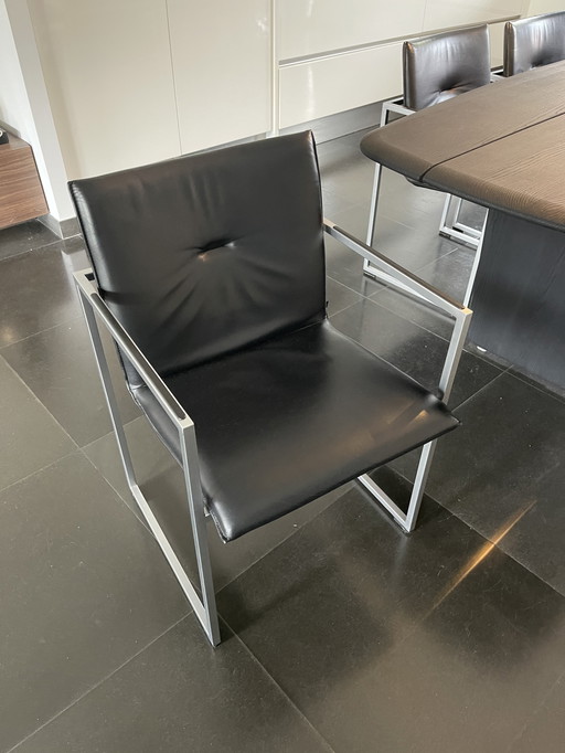 6x Arco Type Frame Leren Stoelen