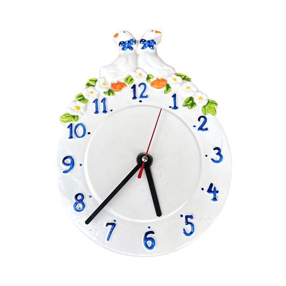 Image 1 of Folk Ceramic Wall Clock, Kienzle, Germany, 1980s