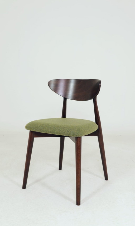 Sillas de comedor escandinavas de bouclé verde, juego de 6