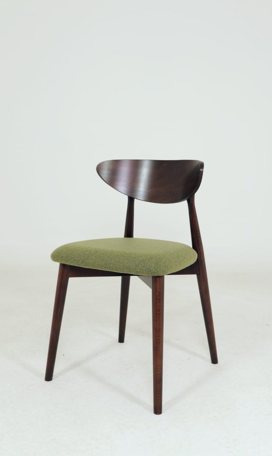 Image 1 of Sillas de comedor escandinavas de bouclé verde, juego de 6