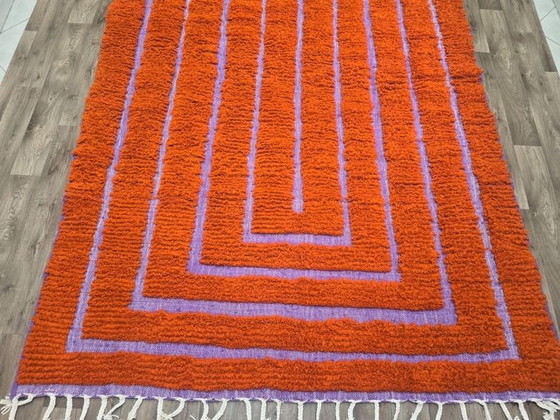 Image 1 of Alfombra marroquí de lana hecha a mano para salón, 150/250 cm.