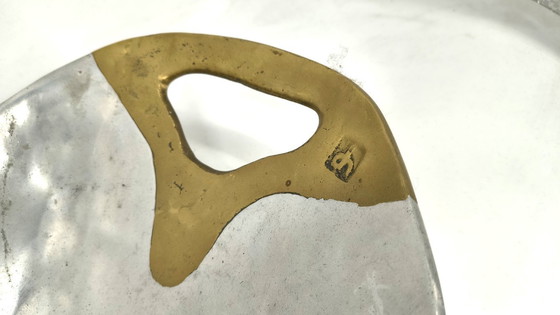 Image 1 of Vassoio dal design brutalista di David Marshall, anni '70.