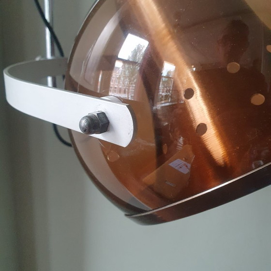 Vintage Dijkstra adjustable wall light, Space Age arc lamp, Dijkstra Lampen, Chrome, Metal, Brown (photo 15 of 15)