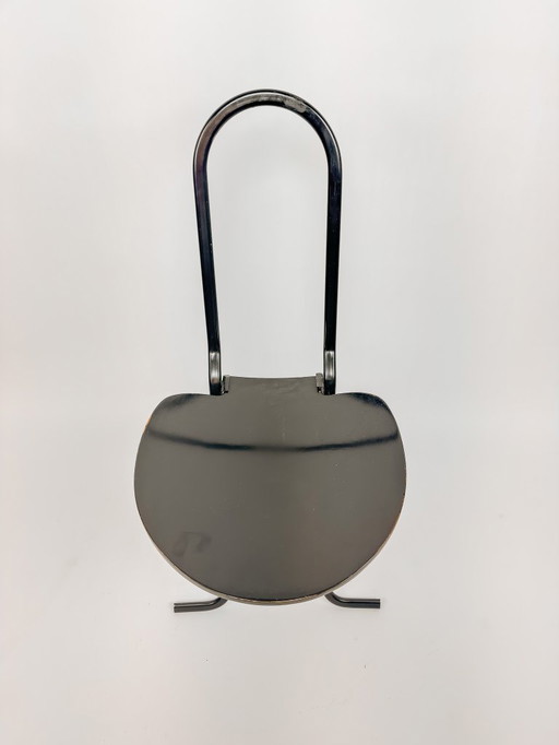 Sedia pieghevole Dafne nera di Gastone Rinaldi - anni '70