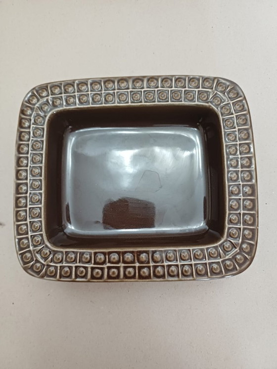 Gunnar Nylund voor Rörstrand "Kub" Steengoed Vide-Poche / Schotelkom / Asbak jaren 50 – Schalen, Ceramic (photo 2 of 10)