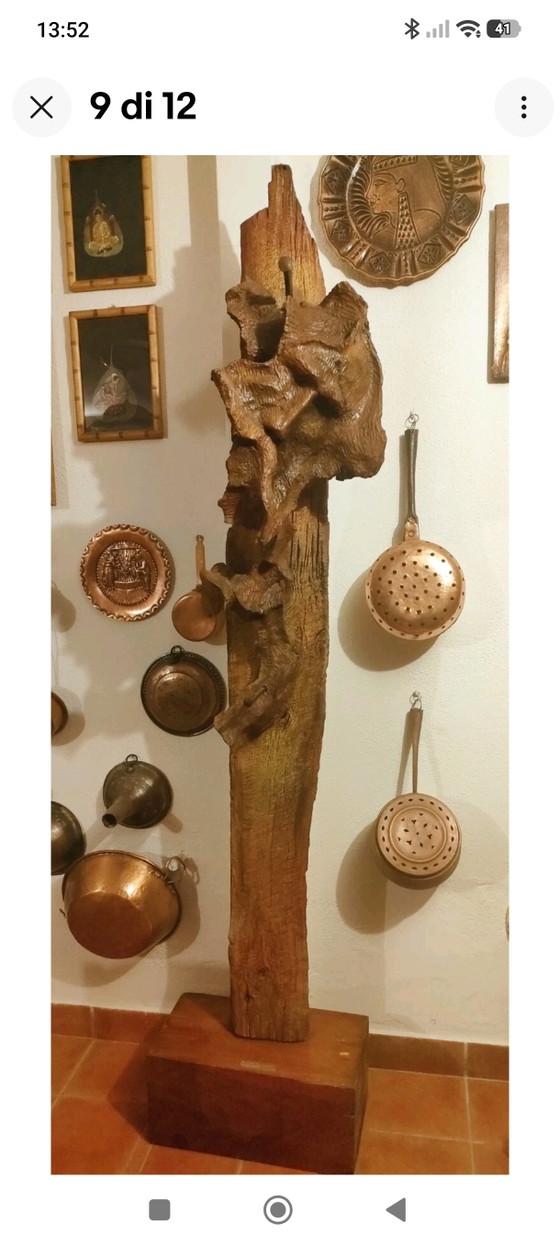 Olive Root Sculpture, Dating Back to 1980, Entitled "SACRED TOTEM" (Palazzo Barberini - Rome Exhibition 1981) (photo 9 of 12)