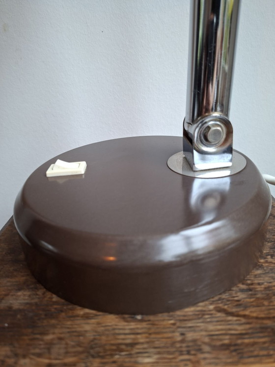 Rare Hala Zeist '144' Desk Lamp, 1st Generation, LED Upgrade, Table lamps, Chrome, Metal, Brown (photo 13 of 15)