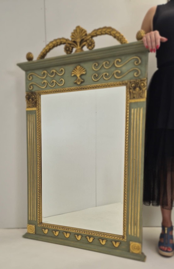 Image 1 of Vintage facet geslepen schouwspiegel Verno Collections goud mint XL