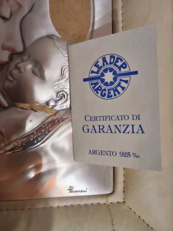 Image 1 of L. Pesaresi (Leader Argenti) – Madonna col Bambino – Argento 925 e Pelle