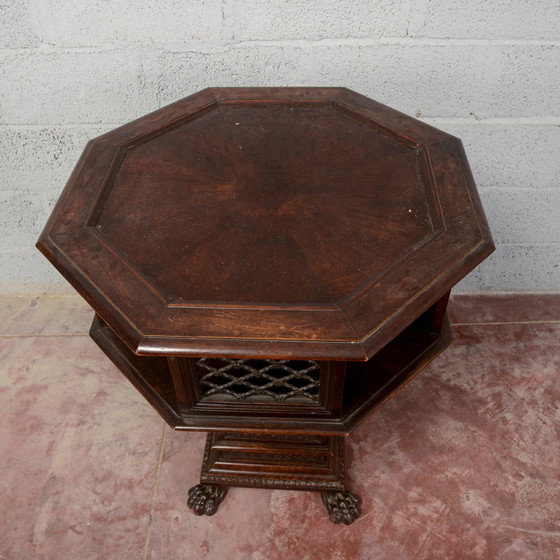 Late 19th Century Maggini Revolving Occasional Table with Removable Glass Top, Coffee tables, Wood, Brown (photo 13 of 20)