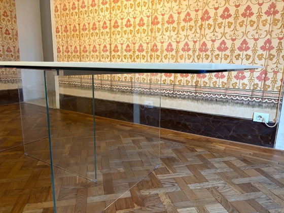 LAGO Air - Large Dining table with glass legs, Wood, Transparent (photo 5 of 6)