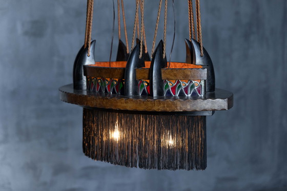 Image 1 of Amsterdam School Expressionist Chandelier, Netherlands, 1920s