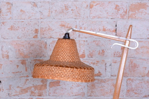 Restaurierte Mid-Century Stehlampe von Krásná Jizba, Buche, Rattan, Tschechisch, 1950er Jahre – vloerlampen (photo 2 of 15)