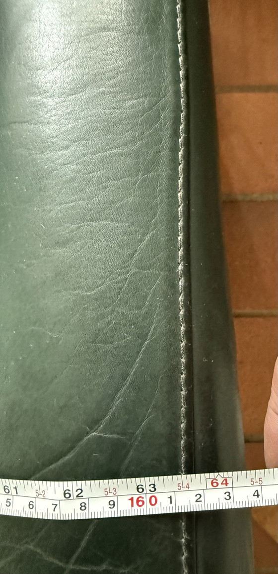 Leolux tweezitsbank in groen leer – Banken, Leather (photo 6 of 6)