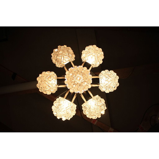 Vintage metalen kroonluchter van Kamenický Šenov