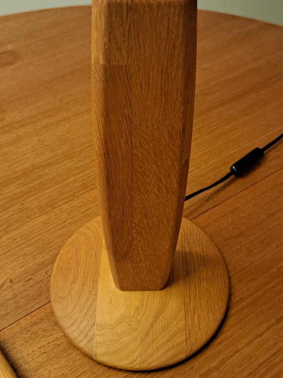 Image 1 of DOMUS Table Lamp Type 7701 – Solid Wood – Lunopal Shade – Design Classic