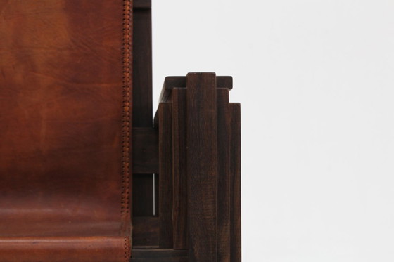 Image 1 of Vintage sculpturale leren fauteuil van Anacleto Spazzapan, Italië jaren 70