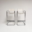 Ensemble de 2 tabourets de bar en cuir attribués à Mart Stam, années 1970