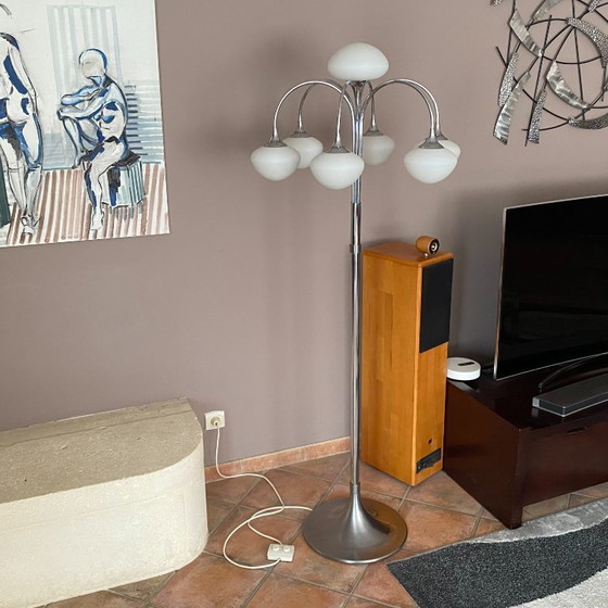 Image 1 of Sciolari Waterfall vloerlamp. 1970. Ruimtevaarttijdperk.