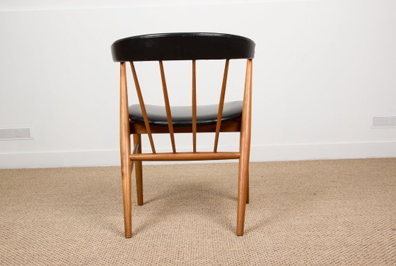 Image 1 of Danish armchairs in teak and skai by Helge Sibast for Sibast 1955.