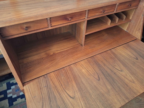 Image 1 of Scrivania Secretaire Berhard Pedersen in teak, Danimarca anni '60