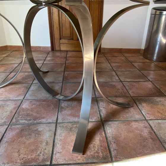 Tavolo ROCHE BOBOIS. 1970. Space age. 190x110, Tavoli da pranzo, Vetro, Argentato (foto 7 di 8)