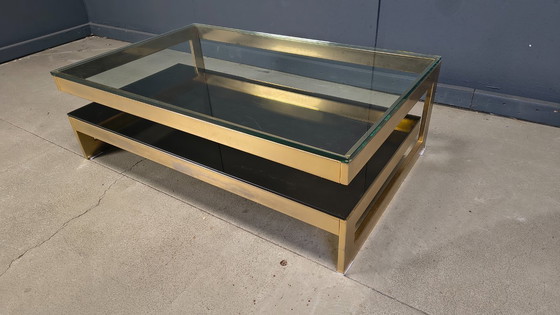 Image 1 of Vintage two tier belgochrom 23kt coffee table, 1970s